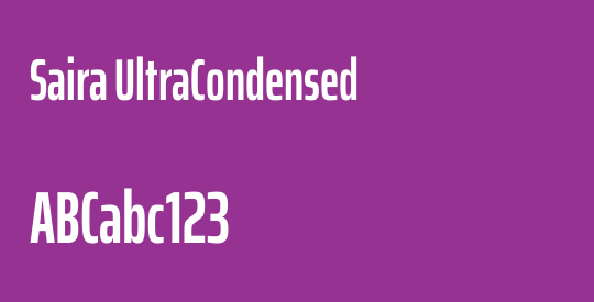 Saira UltraCondensed