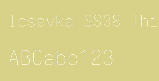 Iosevka SS08 Thin Extended