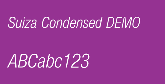 Suiza Condensed DEMO