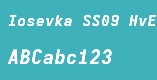 Iosevka SS09 HvExObl