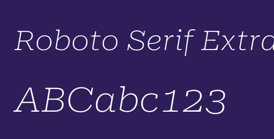 Roboto Serif ExtraExpanded Thin