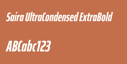 Saira UltraCondensed ExtraBold