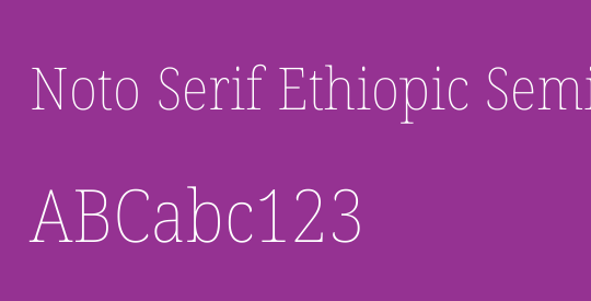 Noto Serif Ethiopic SemiCondensed Thin