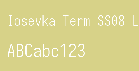 Iosevka Term SS08 Light