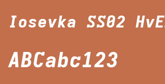 Iosevka SS02 HvExObl