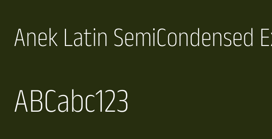 Anek Latin SemiCondensed ExtraLight