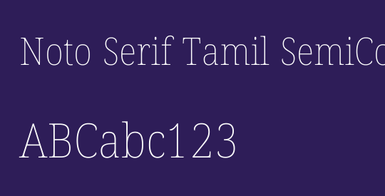Noto Serif Tamil SemiCondensed Thin