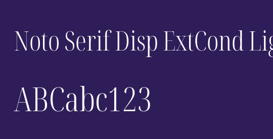 Noto Serif Disp ExtCond Light