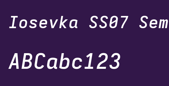 Iosevka SS07 Semibold Extended