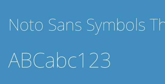 Noto Sans Symbols Thin