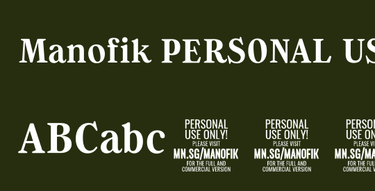 Manofik PERSONAL USE ONLY