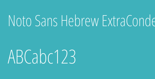 Noto Sans Hebrew ExtraCondensed ExtraLight