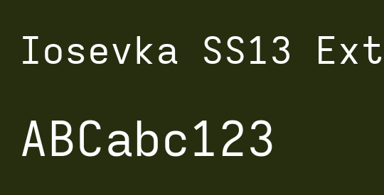 Iosevka SS13 Extended
