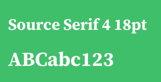 Source Serif 4 18pt