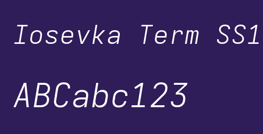 Iosevka Term SS14 LtExObl