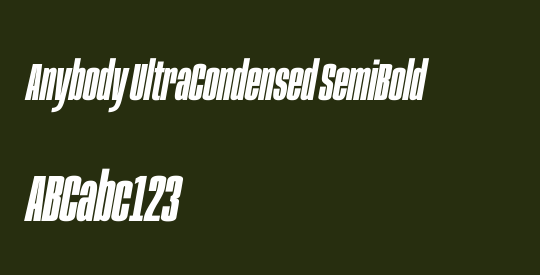 Anybody UltraCondensed SemiBold