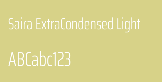 Saira ExtraCondensed Light