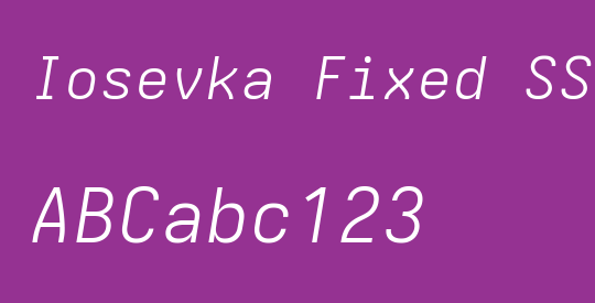 Iosevka Fixed SS08 LtExObl