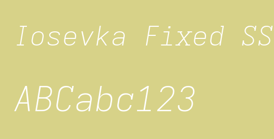 Iosevka Fixed SS02 XLtExObl