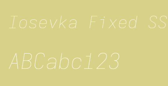 Iosevka Fixed SS09 ThExObl