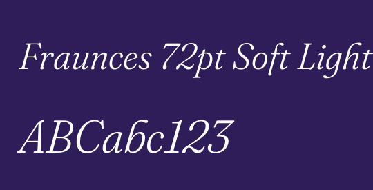 Fraunces 72pt Soft Light