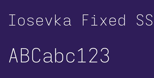Iosevka Fixed SS05 XLtEx