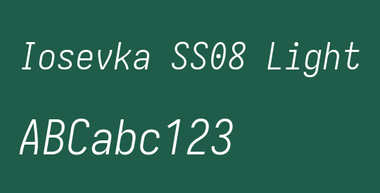 Iosevka SS08 Light