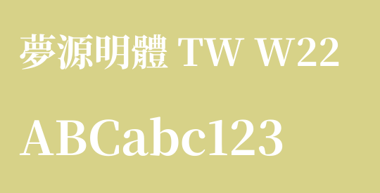 夢源明體 TW W22