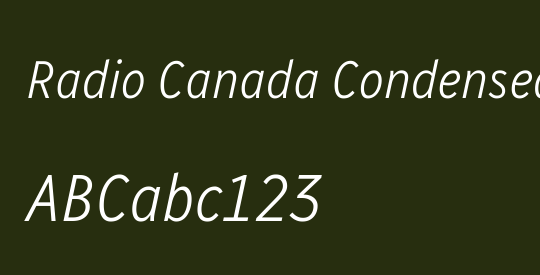 Radio Canada Condensed Light