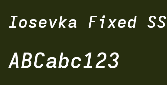 Iosevka Fixed SS13 SmBdExObl