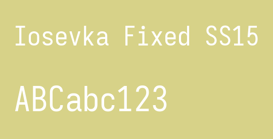 Iosevka Fixed SS15