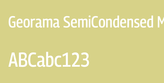 Georama SemiCondensed Medium