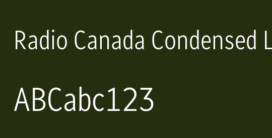 Radio Canada Condensed Light