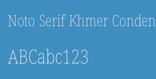 Noto Serif Khmer Condensed Thin