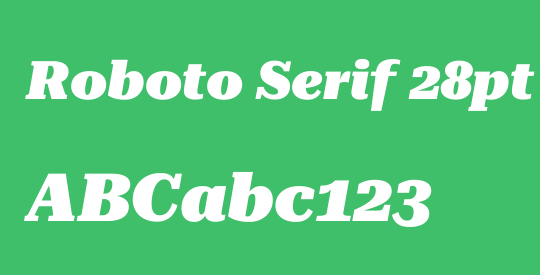 Roboto Serif 28pt SemiExpanded Black