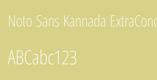 Noto Sans Kannada ExtraCondensed ExtraLight