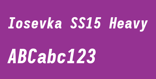 Iosevka SS15 Heavy Oblique