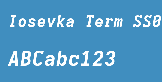 Iosevka Term SS02 XBdEx