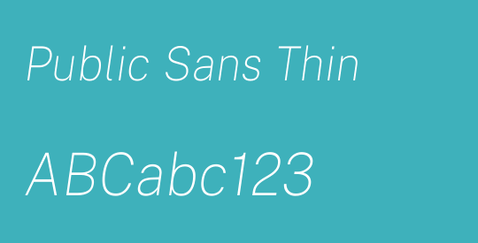Public Sans Thin
