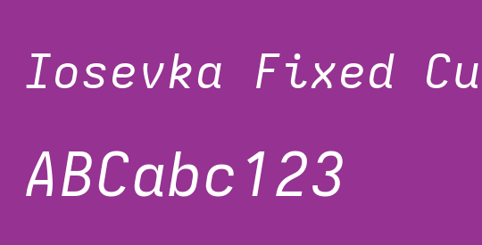 Iosevka Fixed Curly Extended