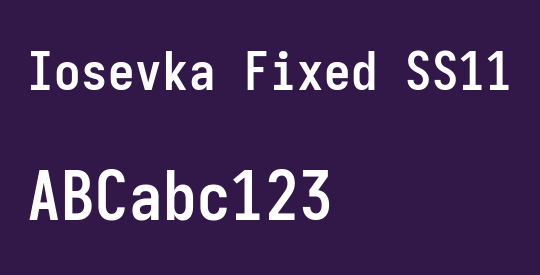Iosevka Fixed SS11