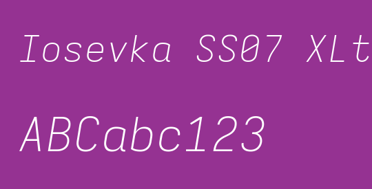 Iosevka SS07 XLtEx
