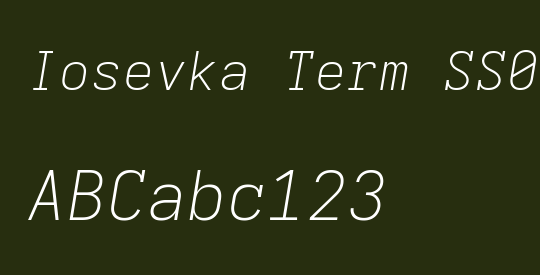 Iosevka Term SS02 XLtEx