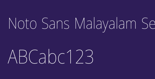 Noto Sans Malayalam SemiCondensed Thin