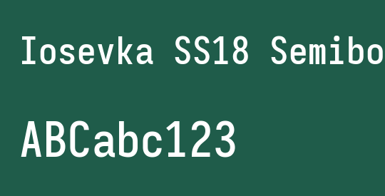 Iosevka SS18 Semibold