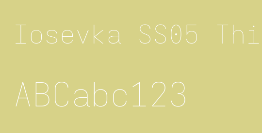 Iosevka SS05 Thin Extended