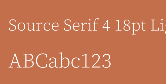 Source Serif 4 18pt Light