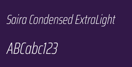 Saira Condensed ExtraLight