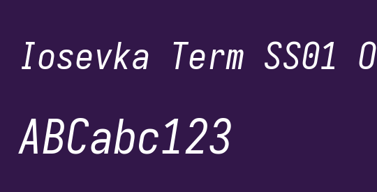 Iosevka Term SS01 Oblique