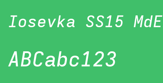 Iosevka SS15 MdExObl